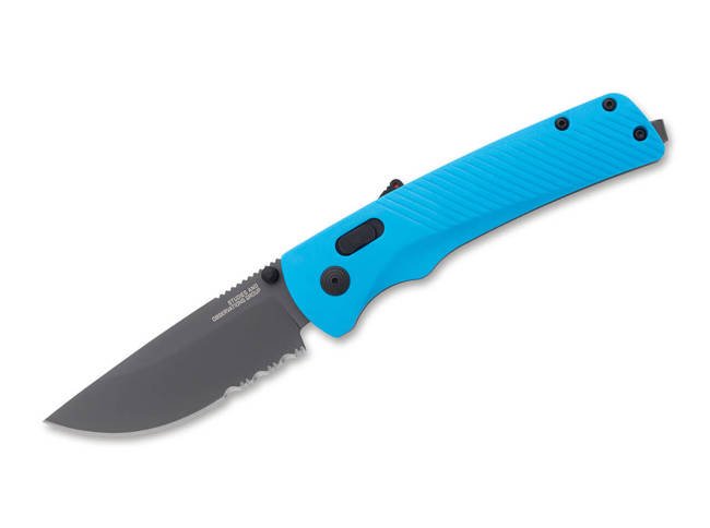 POCKET KNIFE FLASH AT URBAN CYAN SERRATED - SOG