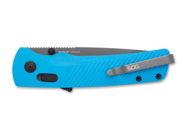 POCKET KNIFE FLASH AT URBAN CYAN SERRATED - SOG