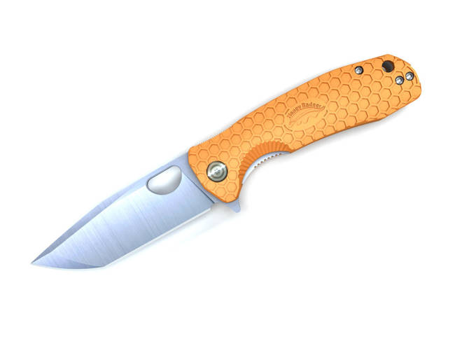 POCKET KNIFE TANTO FLIPPER - Honey Badger® - ORANGE - LARGE