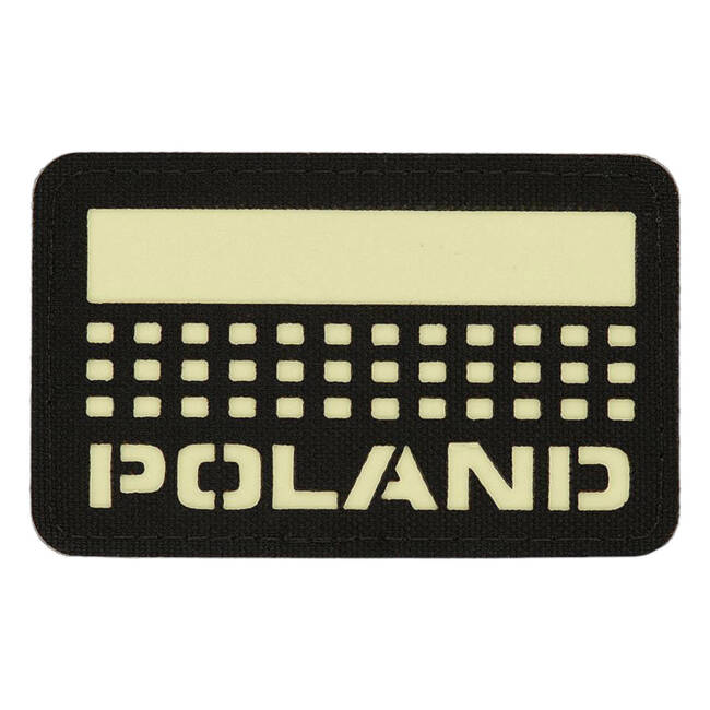 POLAND PATCH (with flag) - 50 x 80 mm - LASER CUT - BLACK/GID - M-TAC