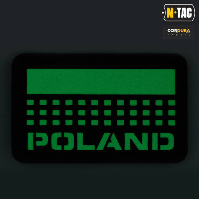 POLAND PATCH (with flag) - 50 x 80 mm - LASER CUT - BLACK/GID - M-TAC