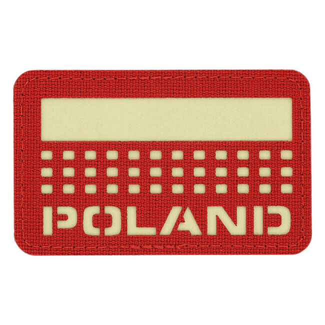 POLAND PATCH (with flag) - 50 x 80 mm - LASER CUT - RED/GID - M-TAC