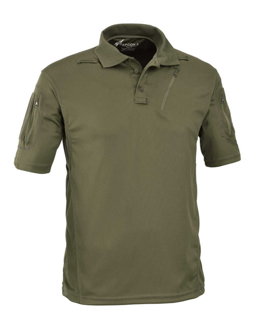 POLO T-SHIRT WITH POCKETS - "ADVANCED TACTICAL" - DEFCON 5® - OD GREEN