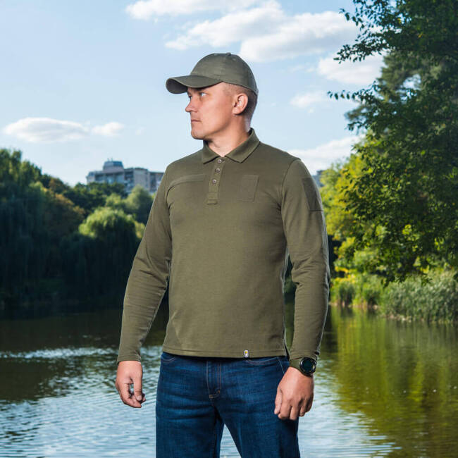 POLO TACTICAL SHIRT LONG SLEEVE 65/35 - DARK OLIVE - M-TAC