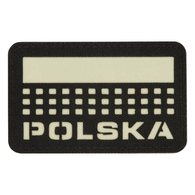 POLSKA PATCH (with flag) - 50 x 80 mm - LASER CUT - BLACK/GID - M-TAC