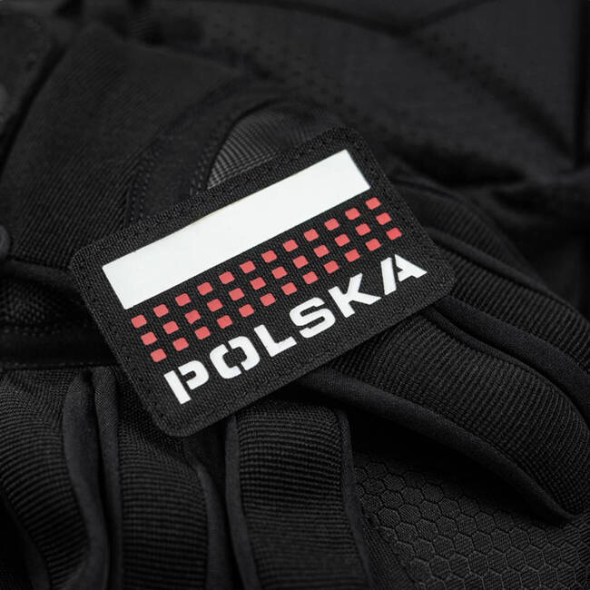 POLSKA PATCH (with flag) - 50 x 80 mm - LASER CUT - BLACK/WHITE/RED - M-TAC