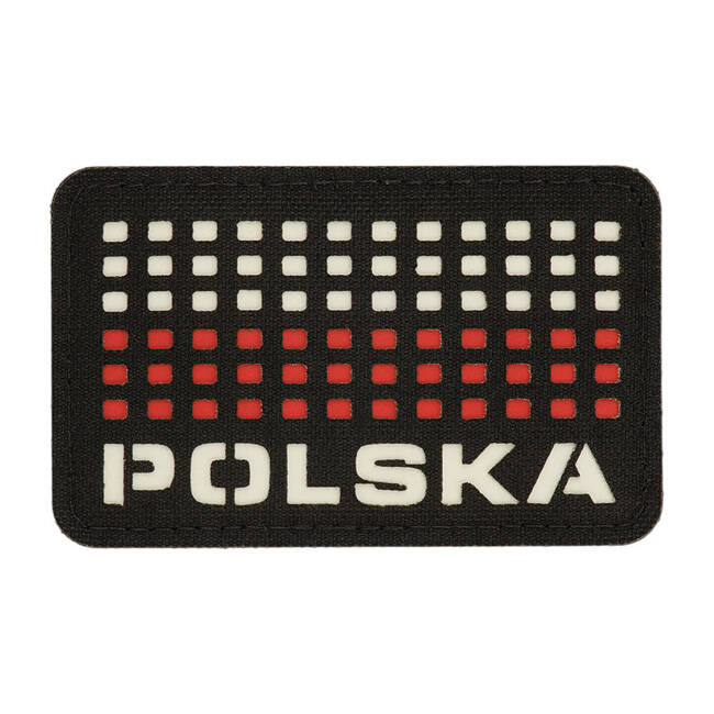 POLSKA PATCH (with flag) - 50 x 80 mm - LASER CUT - BLACK/WHITE/RED - M-TAC