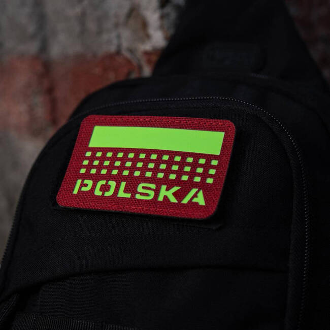 POLSKA PATCH (with flag) - 50 x 80 mm - LASER CUT - RED/GID - M-TAC