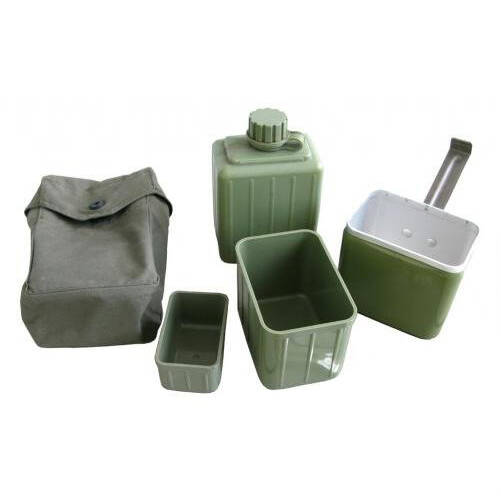 SERBIAN ARMY MESS KIT, BOTTLE AND 3-PCS ROMANIAN CHOW SET USED