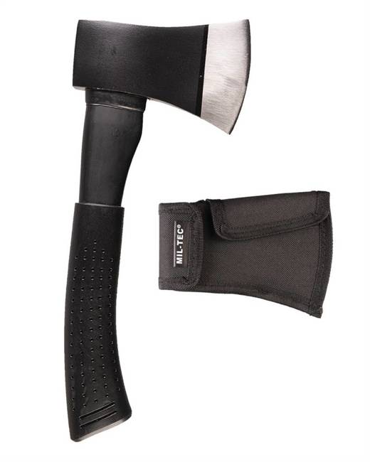 STEEL HATCHET WITH COVER - MIL-TEC® - BLACK