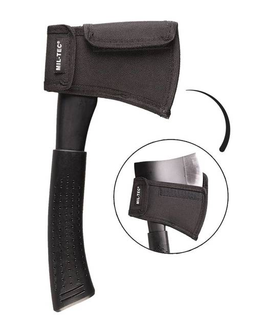 STEEL HATCHET WITH COVER - MIL-TEC® - BLACK