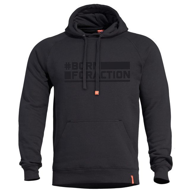 SWEATER WITH HOOD - "PHAETON - BORN FOR ACTION" - PENTAGON® - BLACK