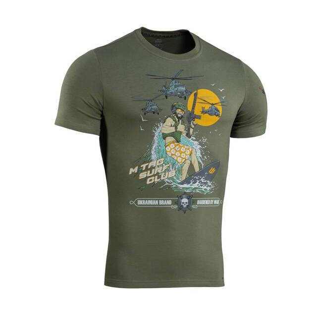 T-SHIRT SURF CLUB - LIGHT OLIVE - M-TAC