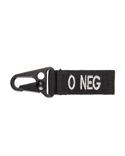 TACT. KEYHOLDER - BLOOD 0 neg - 5 PC./PACK - black