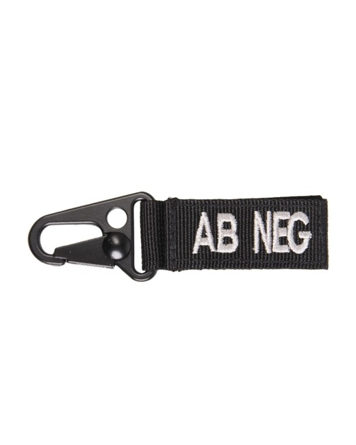 TACT. KEYHOLDER - BLOOD AB neg - 5 PC./PACK - black