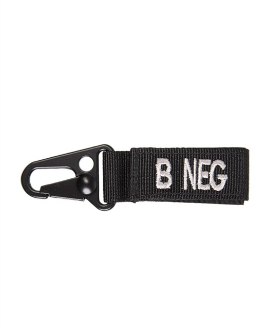 TACT. KEYHOLDER - BLOOD B neg - 5 PC./PACK -  BLACK 