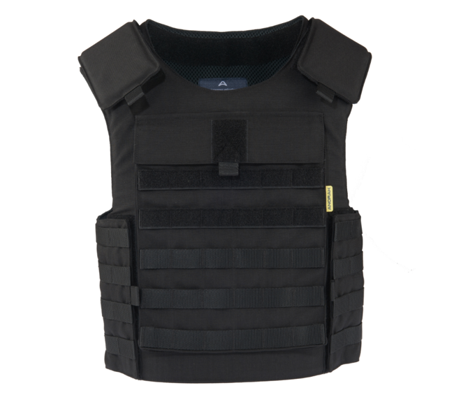 TACTICAL SOFT ARMOR VEST WITH “MOLLE” SYSTEM - CHROMIUM® TACTICAL II - ANORAK® - BLACK