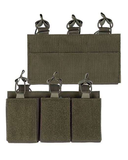 TRIPLE MAGAZINE POUCH WITH HOOK N LOOP BACKSIDE - Mil-Tec® - OD