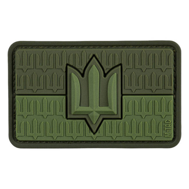 UKRAINE FLAG PATCH WITH TRIDENT OF THE ARMED FORCES OF UKRAINE PVC - OLIVE - M-TAC