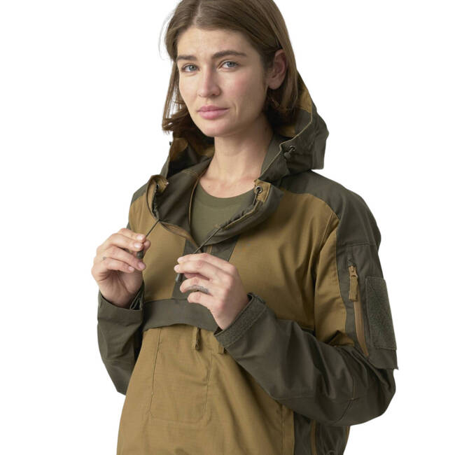 Unisex Tracer Anorak Jacket - Polycotton Stretch Ripstop - Olive Green - Helikon Tex