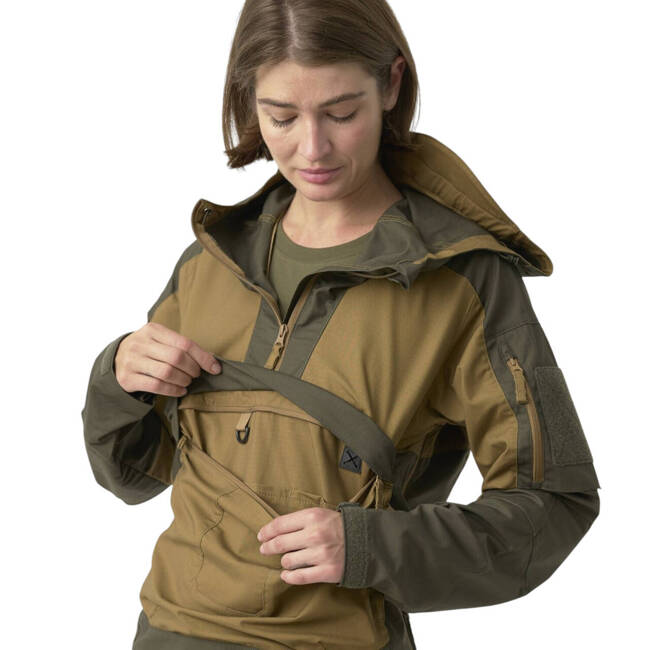 Unisex Tracer Anorak Jacket - Polycotton Stretch Ripstop - Olive Green - Helikon Tex