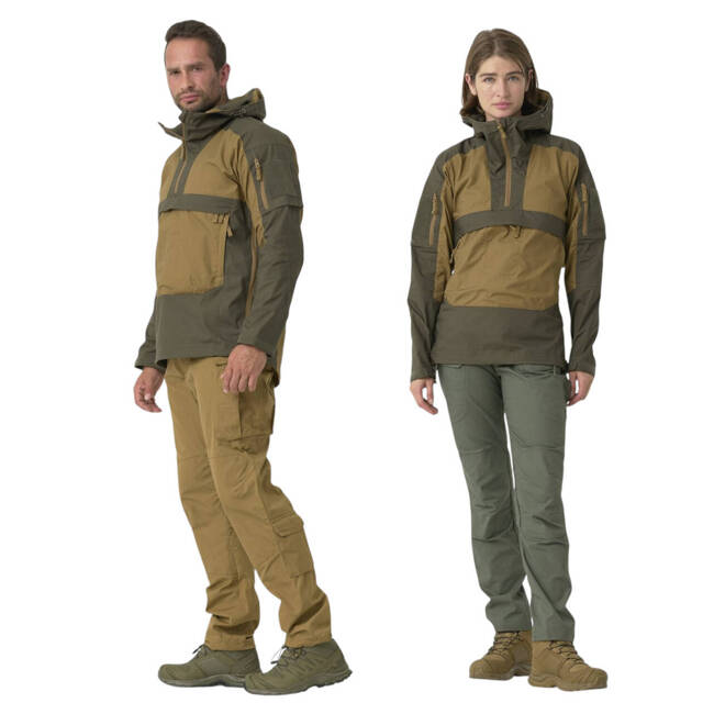 Unisex Tracer Anorak Jacket - Polycotton Stretch Ripstop - Olive Green - Helikon Tex