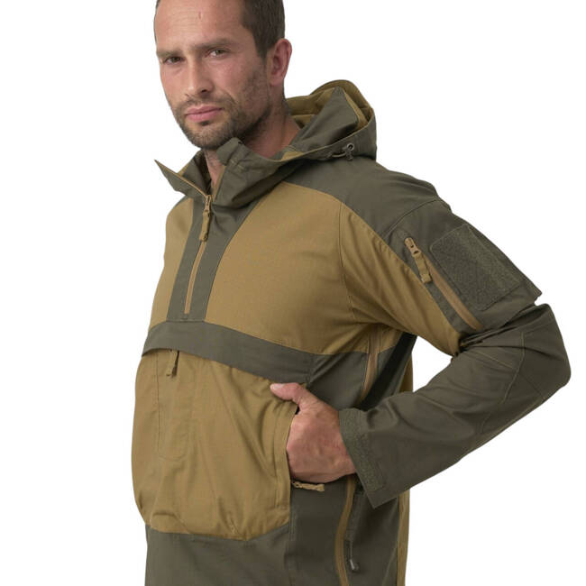 Unisex Tracer Anorak Jacket - Polycotton Stretch Ripstop - Olive Green - Helikon Tex