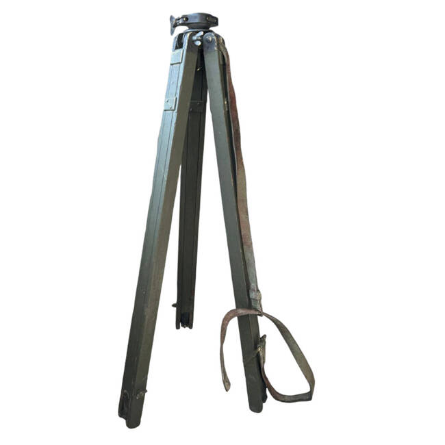 VINTAGE TRIPOD FOR PERISCOPE - WOOD/METAL - ROMANIAN ARMY MILITARY SURPLUS - OD - IN GOOD CONDITION