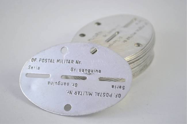 Vintage Military Dog Tag, Blank Original Romanian Army Tag