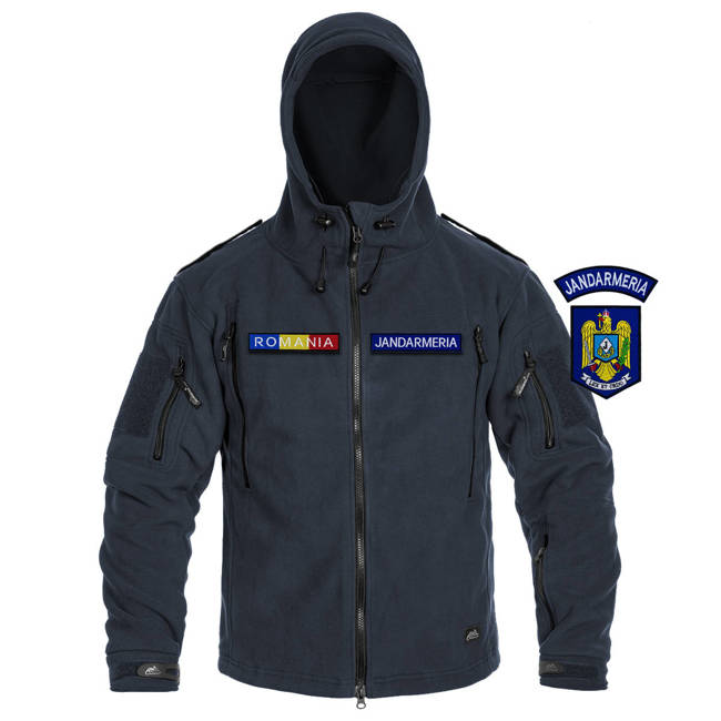 WINTER FLEECE JACKET - "PATRIOT" - HELIKON TEX® - NAVY BLUE - WITH EMBLEMS - JANDARMERY