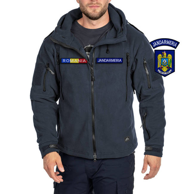 WINTER FLEECE JACKET - "PATRIOT" - HELIKON TEX® - NAVY BLUE - WITH EMBLEMS - JANDARMERY