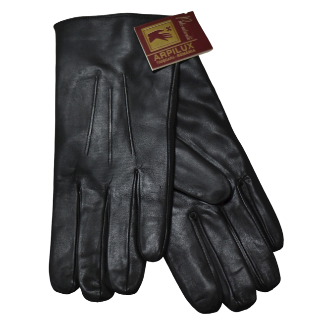 WOMEN'S LEATHER GLOVES - BLACK - MILITARY SURPLUS ROMANIAN ARMY - LIKE NEW 