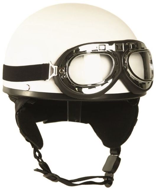 White HALF SHELL HELMET