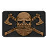 PATCH BEARDED SKULL 3D PVC - BLACK/COYOTE - M-TAC