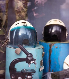 ORIGINAL AIR FORCE FLYING HELMET WITHOUT OXYGEN MASK - ROMANIAN MILITARY SURPLUS - USED