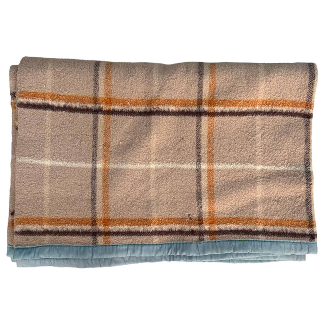 PURE WOOL VINTAGE BLANKET - 140x210 CM - ROMANIAN ARMY MILITARY SURPLUS - USED