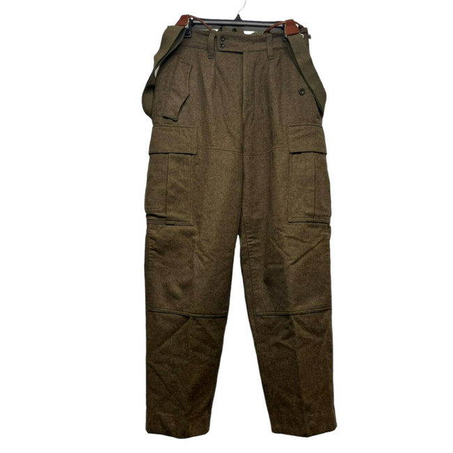 PANTALONI  VINTAGE DE LUCRU CARGO MDL M44 - ANII '80 - UNISEX - 27" - VERDE OD - SURPLUS MILITAR ARMATA GERMANA