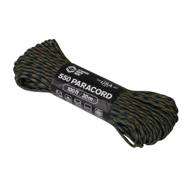 FUNIE, SFOARA PARACORD DIN NAILON - 550 LBS. - 33 M/100 FT. - Helikon-Tex - US WOODLAND