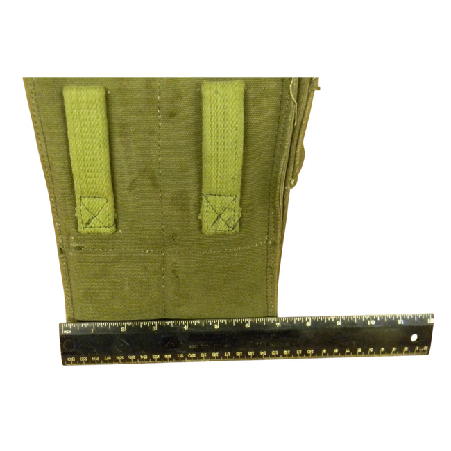 AK-47 PM MAGAZINE HOLDER - ROMANIAN ARMY MILITARY SURPLUS - OD GREEN - TEXTILE/LEATHER MATERIAL - USED