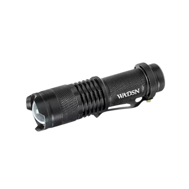 MINI TELESCOPIC FLASHLIGHT - BLACK - WADSN