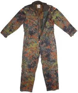 GERMAN ARMY FLECKTARN CAMO TANKER COVERALL W/ LINER USED  