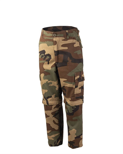 PANTALONI BDU PENTRU COPII - ÎN STILUL ARMATEI AMERICANE - 2 ÎN 1 PANTALONI LUNGI ȘI SCURȚI CU FERMOAR - Mil-Tec® - WOODLAND