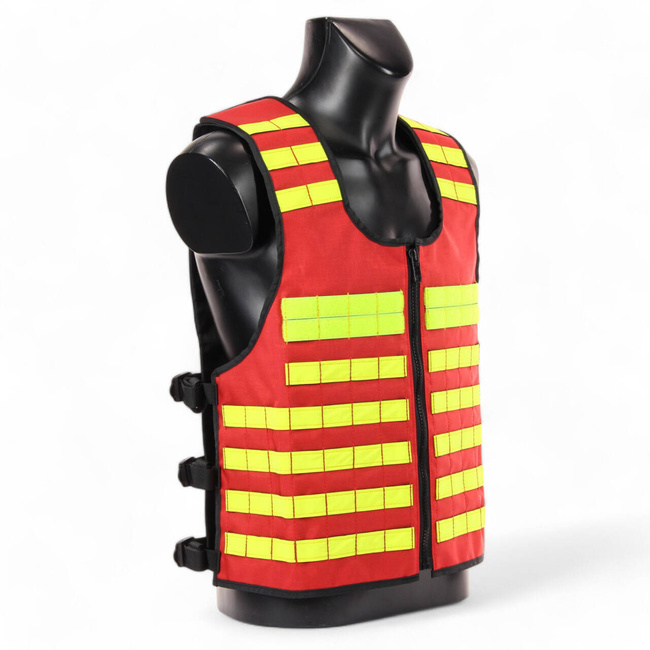 REFLECTIVE WORK VEST - FLEECE - HIGH-VIS - RED - ZENTAURON