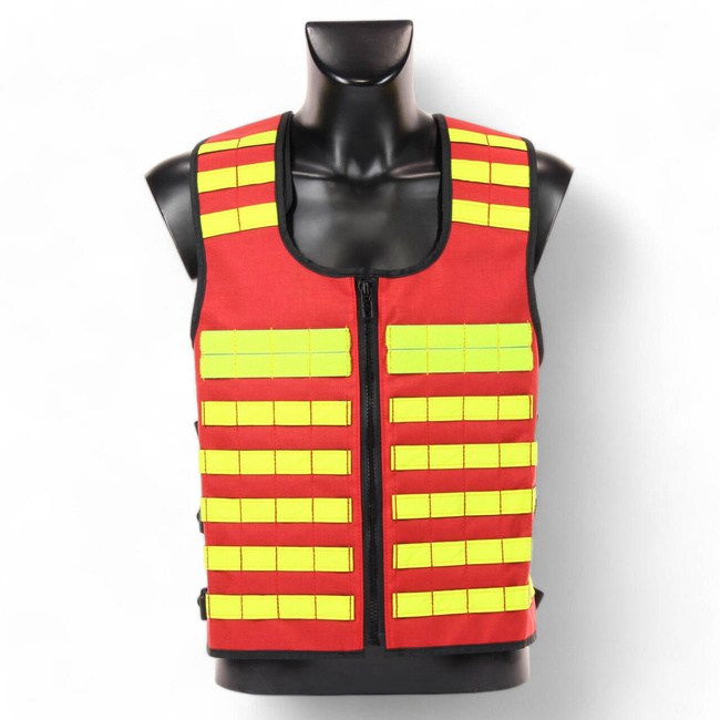 REFLECTIVE WORK VEST - FLEECE - HIGH-VIS - RED - ZENTAURON