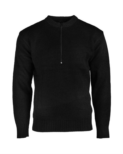 SWISS Black ARMY SWEATER WITH ZIPPER