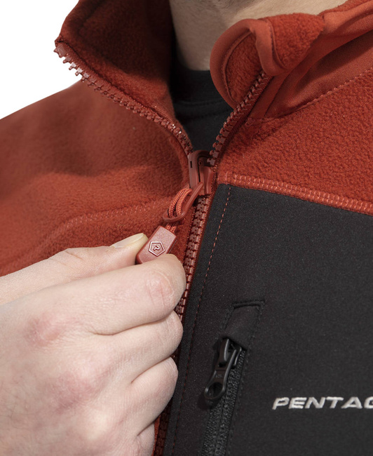 FLEECE JACKET WITH ZIPPER - ATHOS 2.0 - PENTAGON® - BLACK