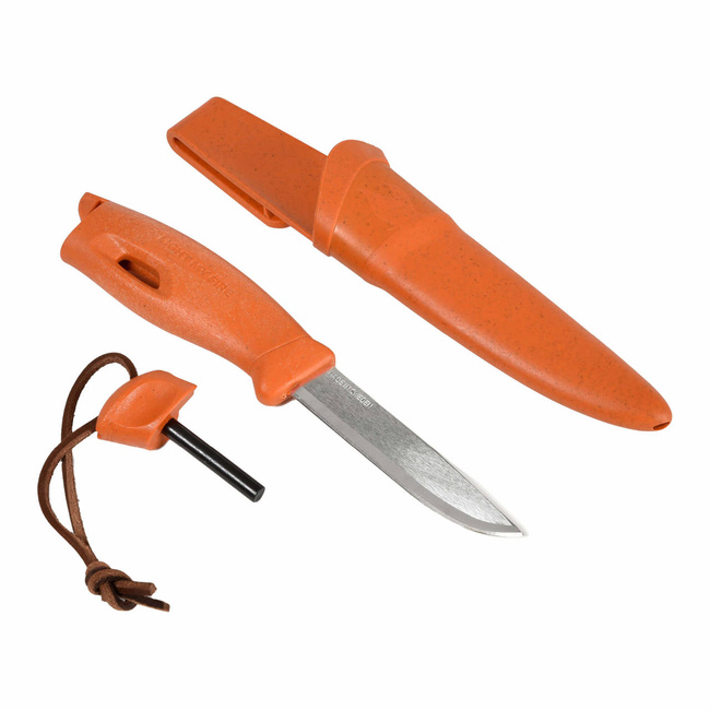 Cuțit cu lama fixă - Swedish FireKnife Bio 2in1 - Portocaliu 