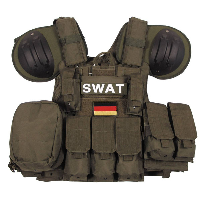 VESTĂ TACTICĂ - "SWAT" - CU DESCHIDERE RAPIDĂ - MFH® - VERDE OD