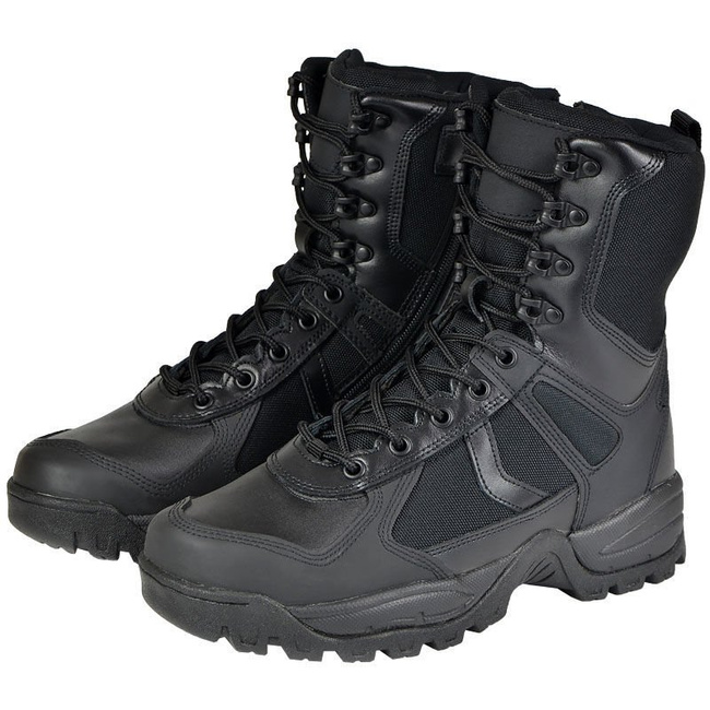 BLACK ′PATROL′ BOOTS ONE-ZIP