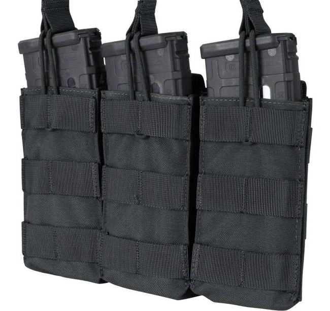 TRIPLE OPEN MAGAZINE POUCH - DEFCON 5® - BLACK